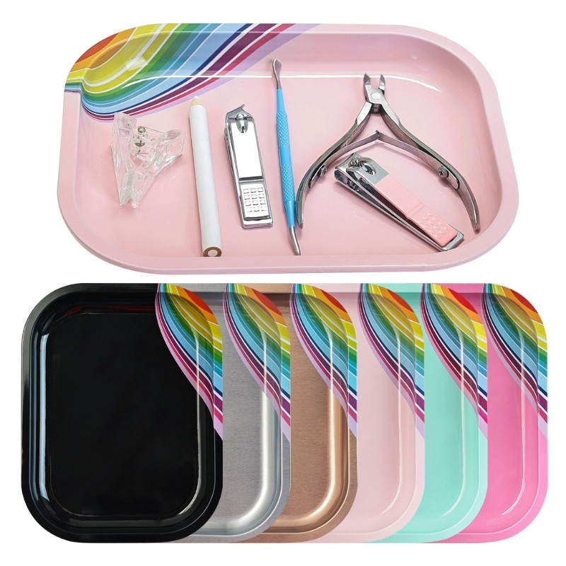 Stylish Rectangle Shaped Nail Art Tray for Professional and Personal Use