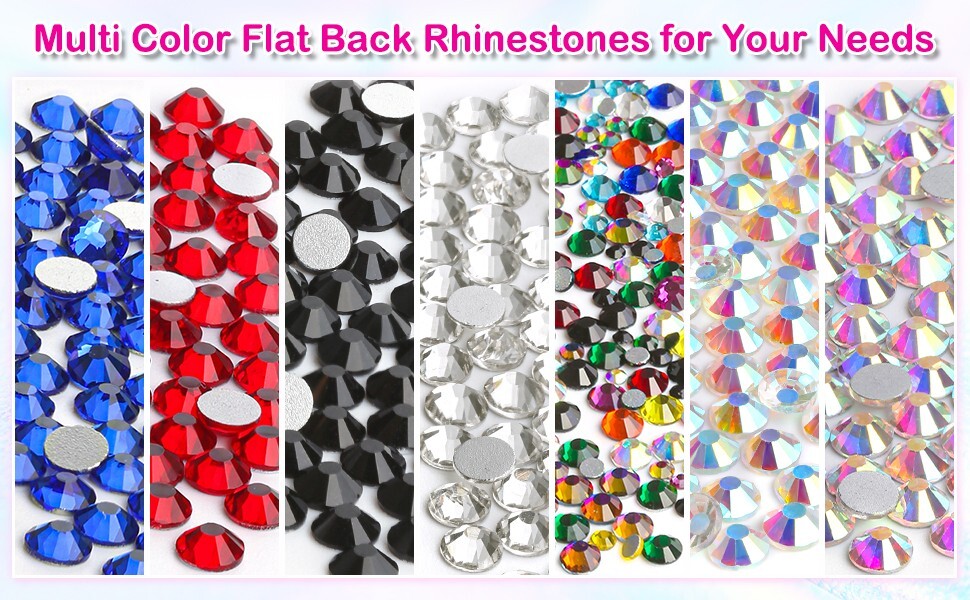 2100Pcs Crystal Glass Rhinestone with Tweezer Clear Glue For DIY Nail Art Fabric