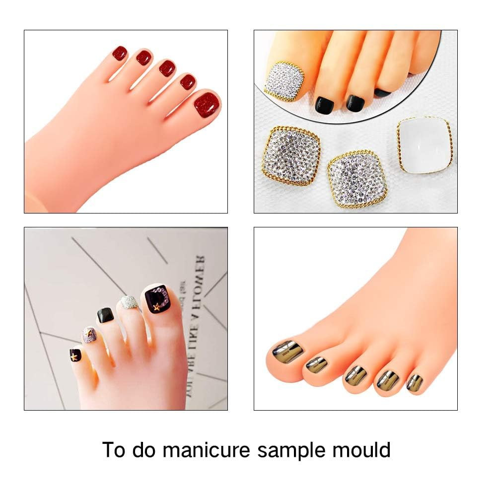 AORAEM Practice Fake Foot Flexible Movable Soft Silicone Fake Foot Tool for Nail