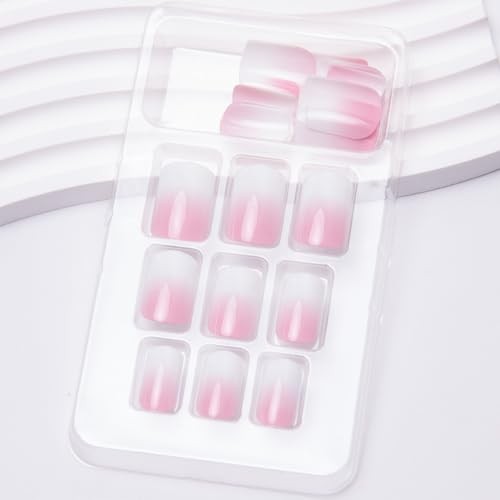 White Ombre Fake Nails Square 1 Fl Oz (Pack of 24) Style 13