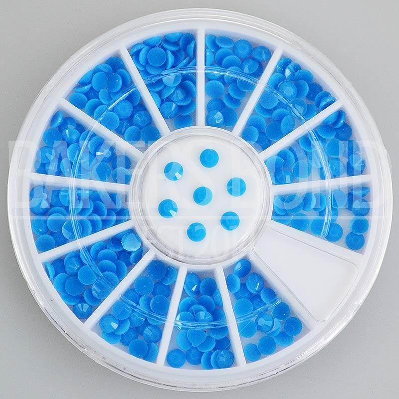 300pc Rhinestone 3D Nail Art Fashion Diamante Craft Bright Round Gems Ocean Blue