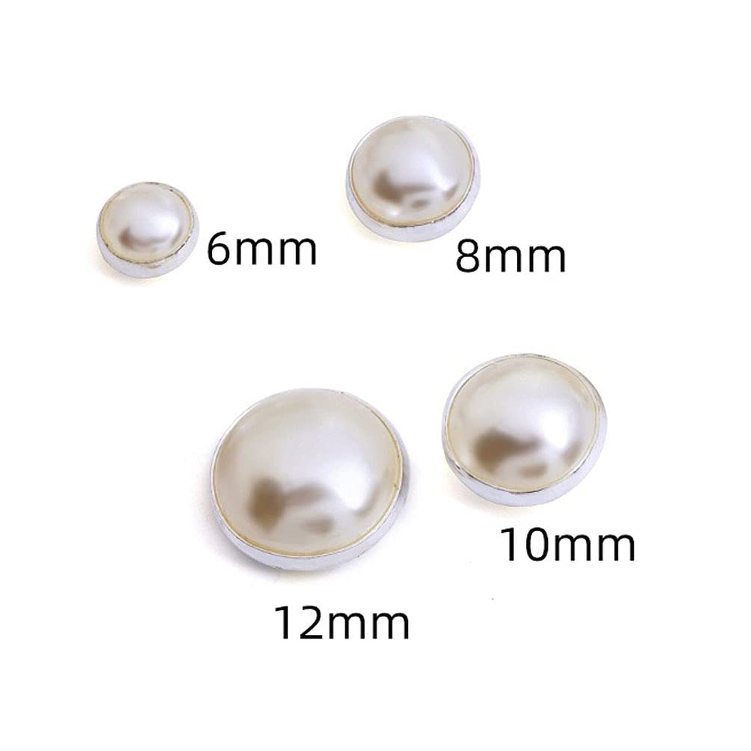 100 Pcs On Faux Pearls Flatback Half Round Bead Buttons for Clothing Shoes Ba…