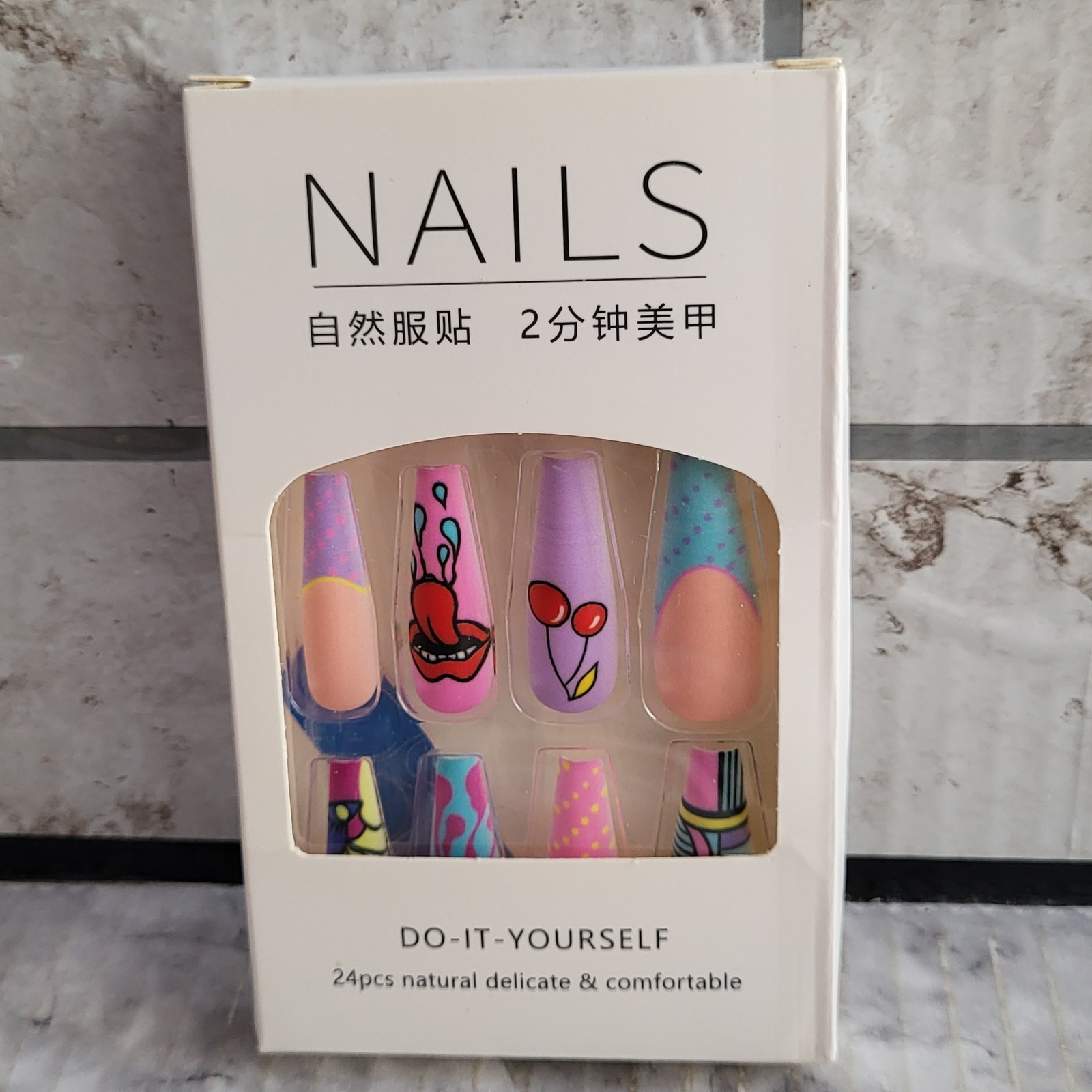 (Lot Of 4) Do It Yourself Nails, New 24 Pcs Per Box, 96 Total False, Fake Nails