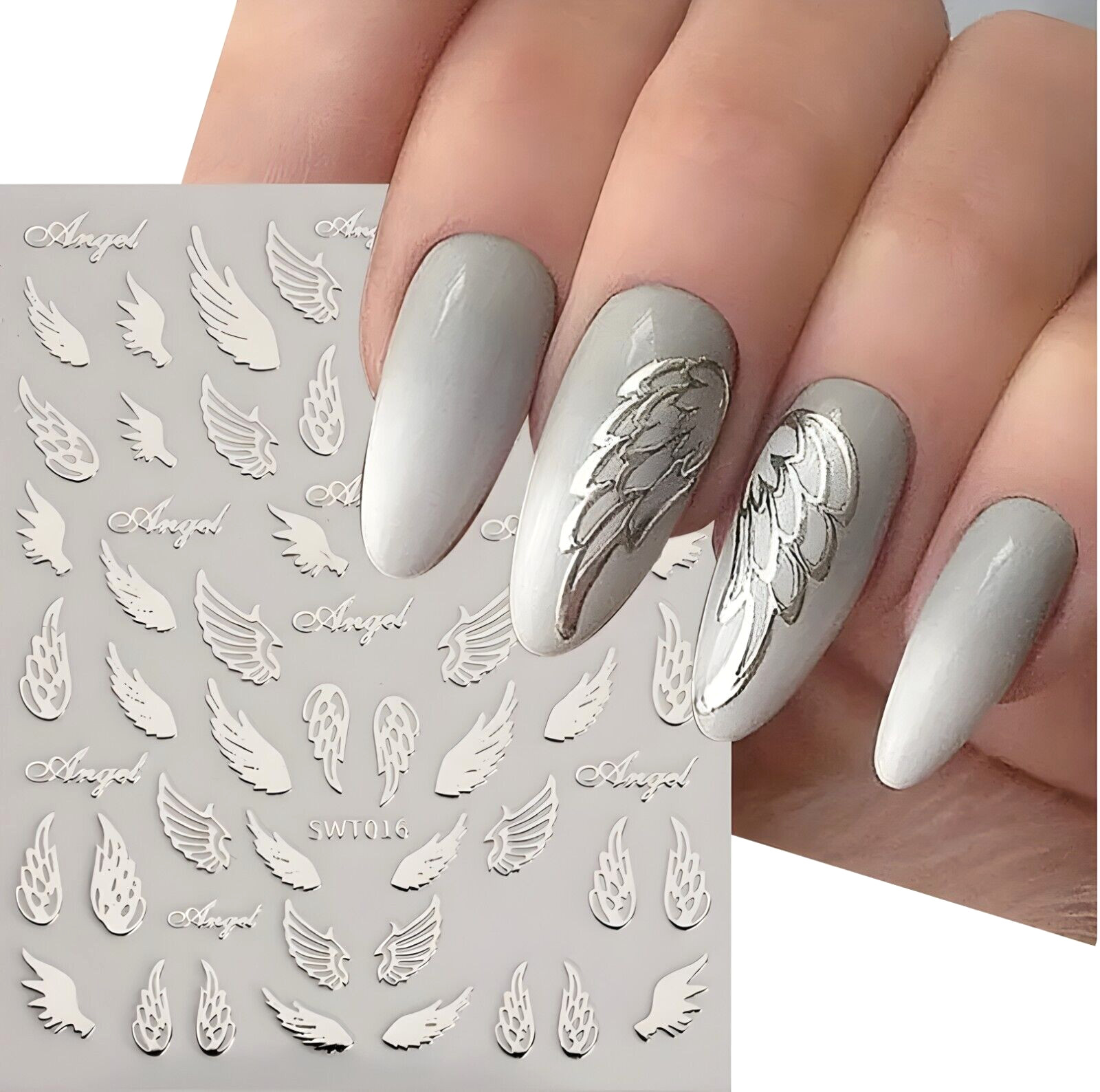 Nail Art Stickers Silver Self Adhesive Strip Wrap Decal Decor Design Transfer 3D