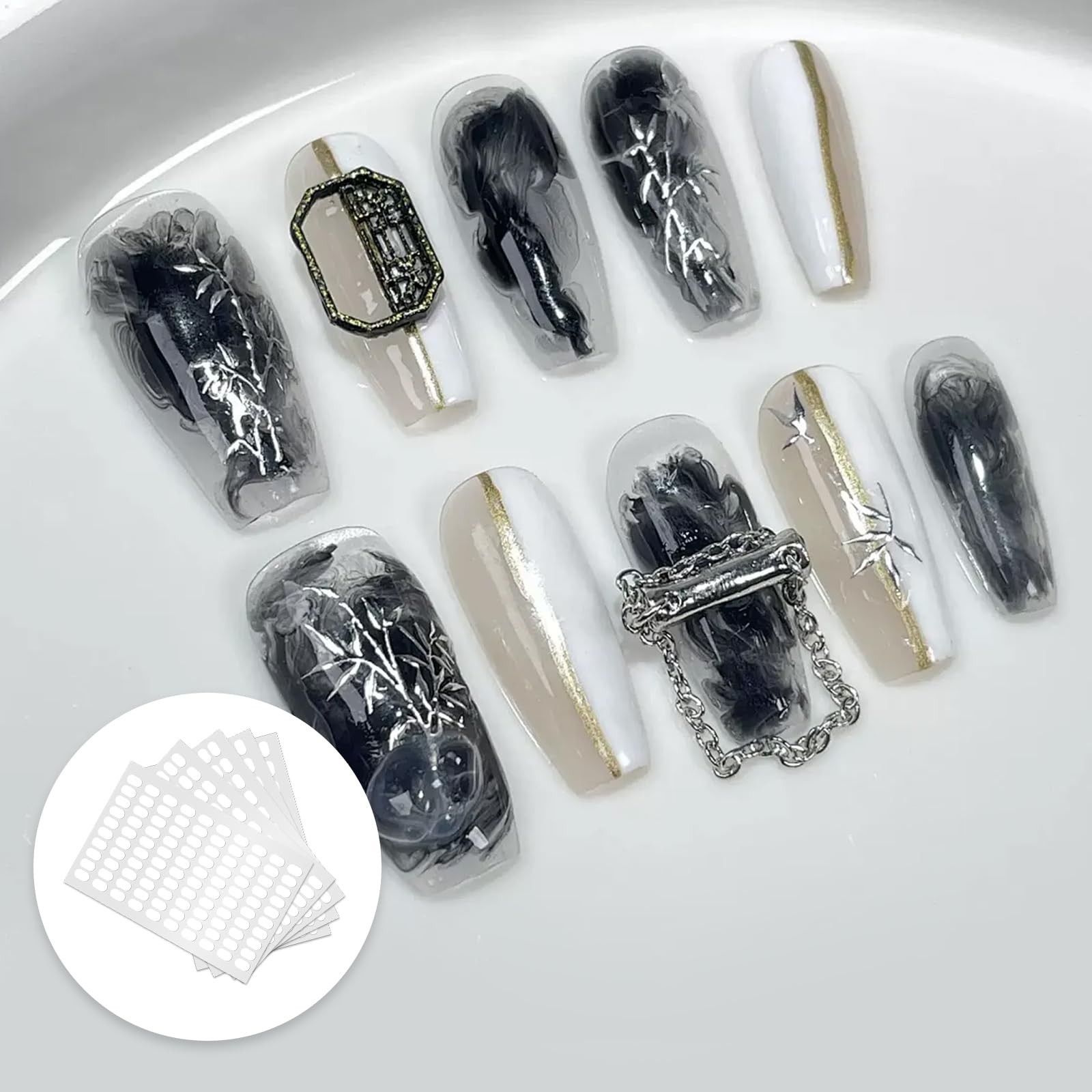 1000 Pcs False Tip Double Sided Adhesive Tapes, Pre-Cut Nail Display Strips, …