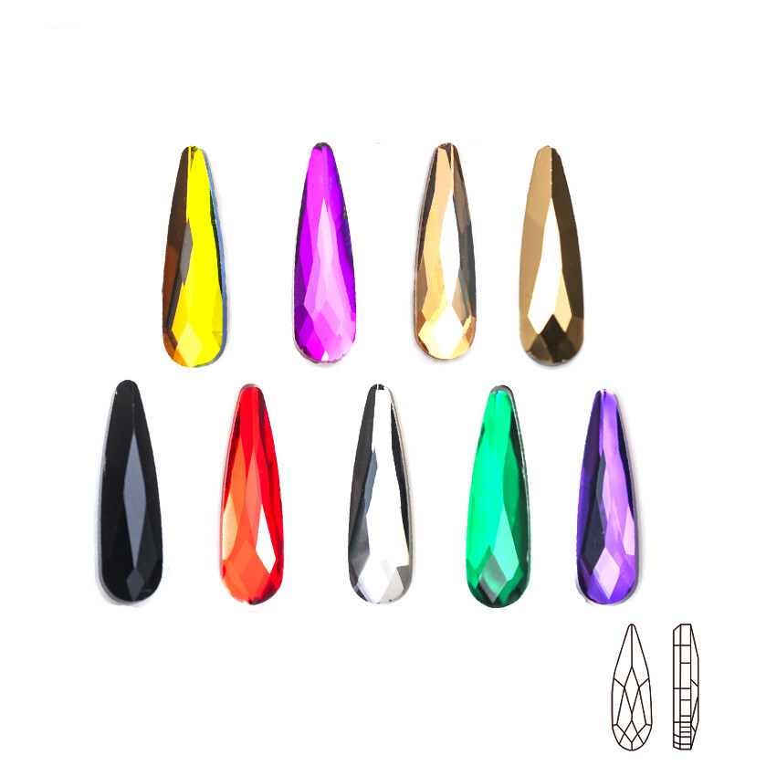Strass Nail Art Rhinestones Mini Raindrop Colorful Stones Non Hotfix Crystal