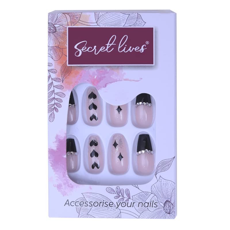 Secret Lives Acrylic Press on Nails Reusable Artificial Designer Fake Nails 24