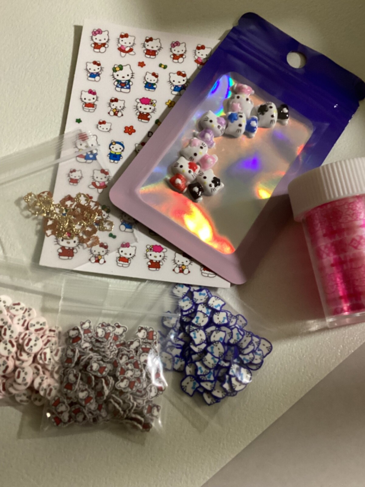 Grab bags Cartoon Hello Kitty Flat back Nail Art Manicure Decors Charm lot