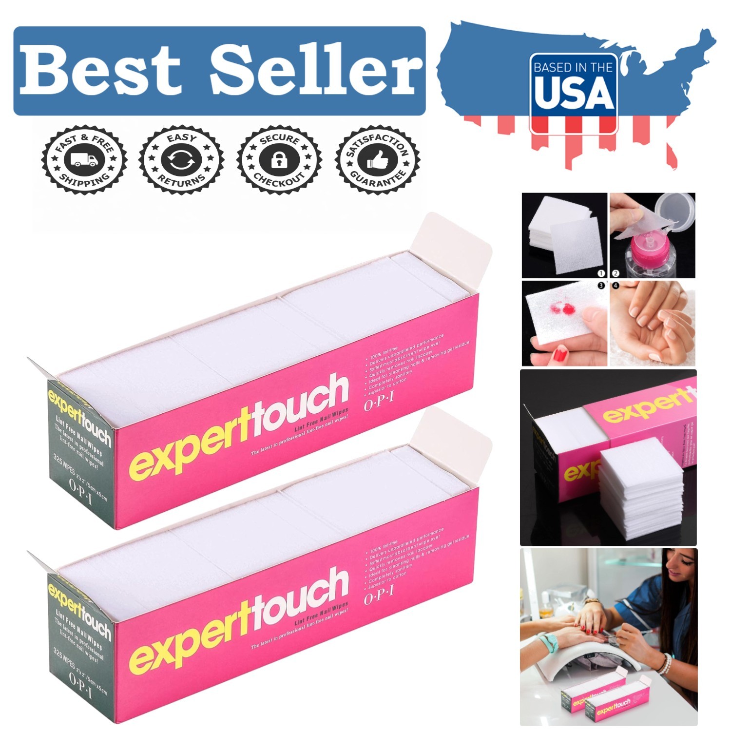 650 Lint Free Nail Wipes – Gentle Gel Polish Remover, No Skin Irritation