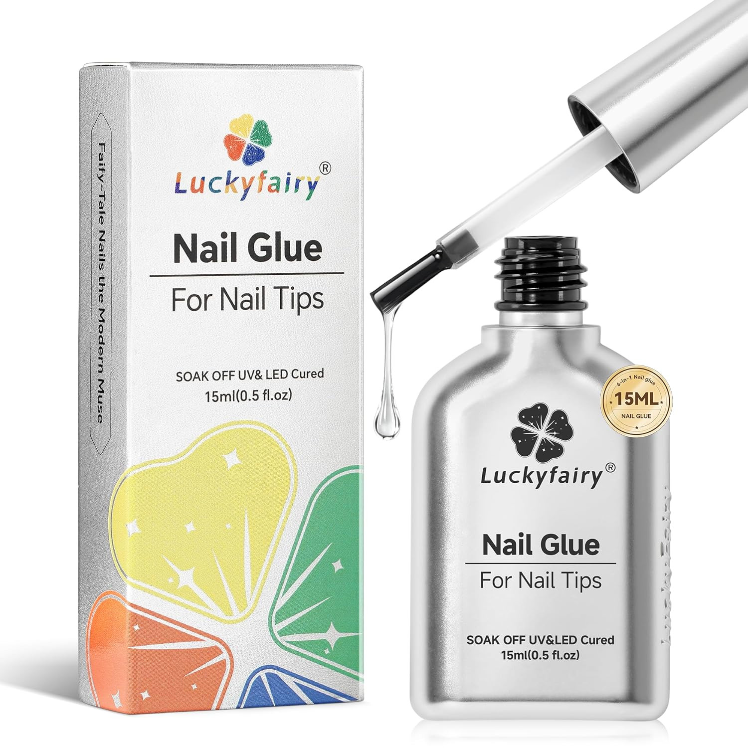 Super Strong Nail Glue Gel: 15ml Extension Gel Glue for Nail Tips Clear Acrylic