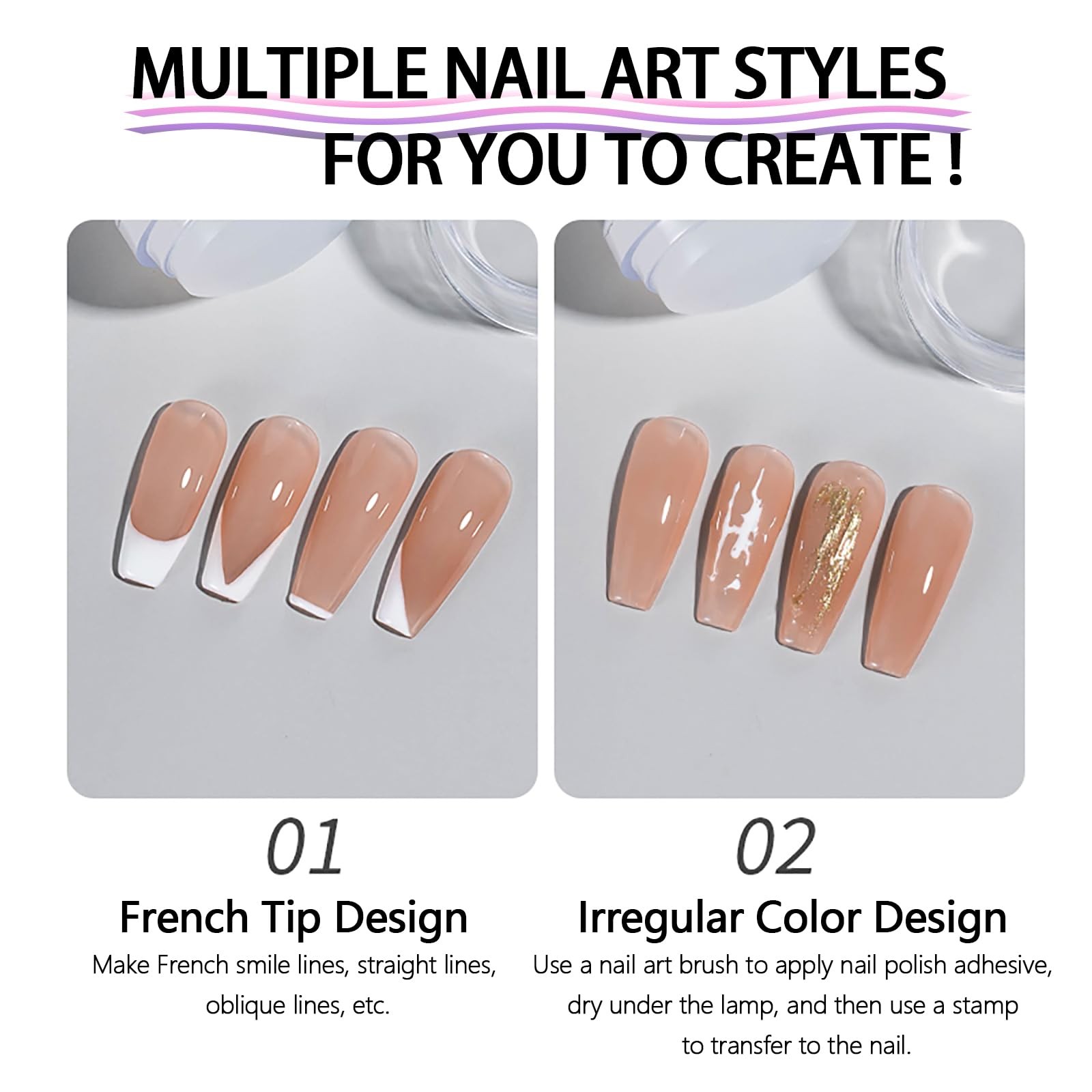 Set de sellos para uñas, sello de silicona transparente para estampar uñas