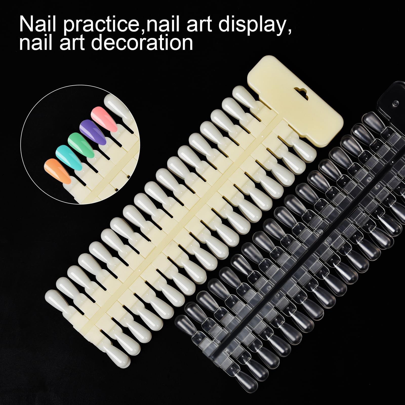 2Set Nail Color Display Tips Detachable Nail Tip Display Palette Board Double…