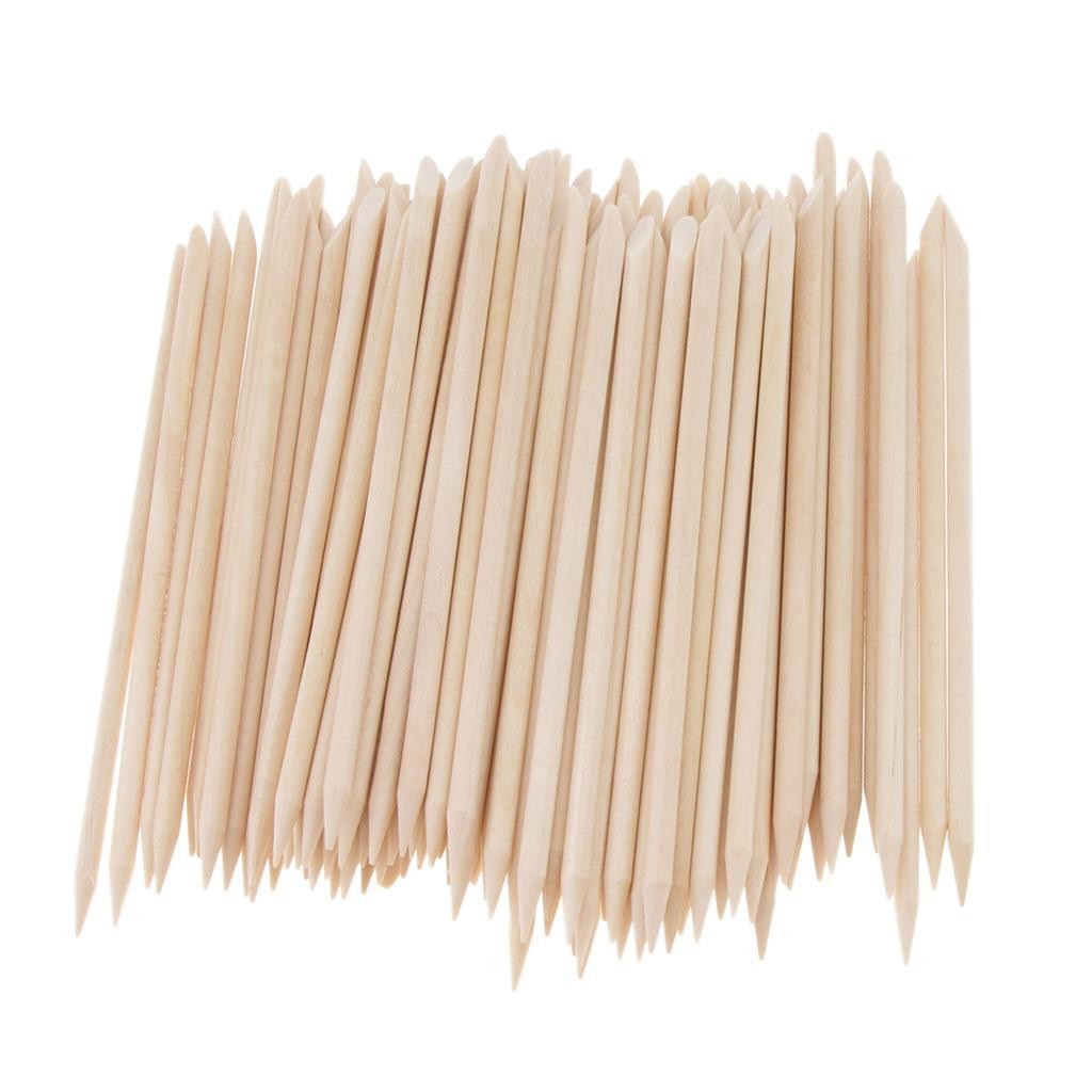 100 Pieces Disposable Wooden 4.33 x 0.15 inch Manicure