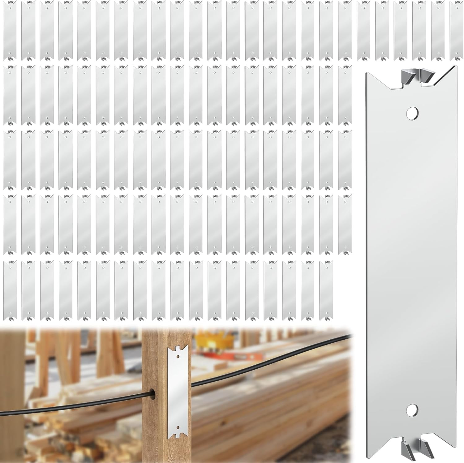 80 Pcs Nail Plates, 1.5 X 6 Inch Nail Plates for Wood Studs, Nail Plates Electri