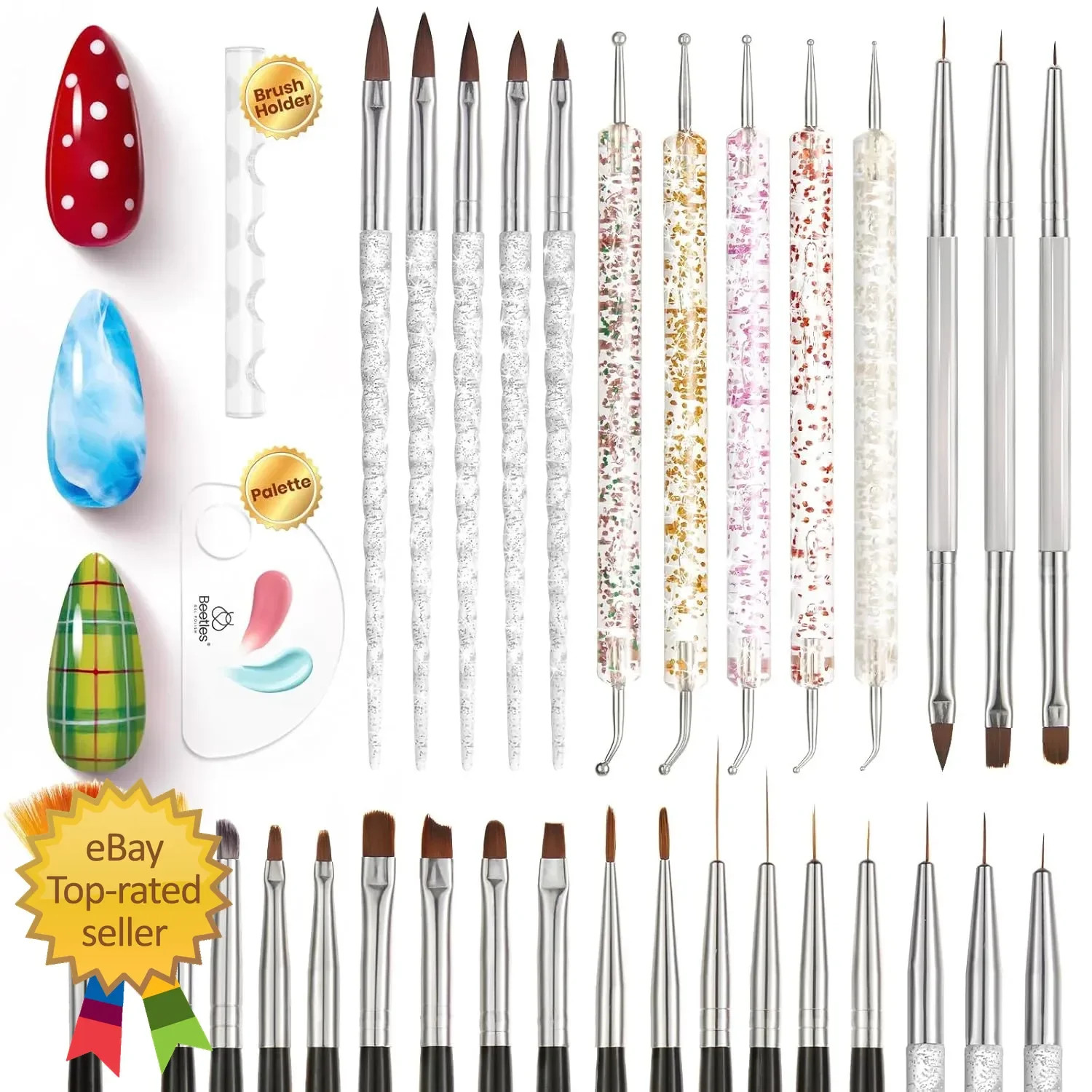 Beetles 31PCS Nail Art Brushes Dotting Tools Liner Pens Manicure Set