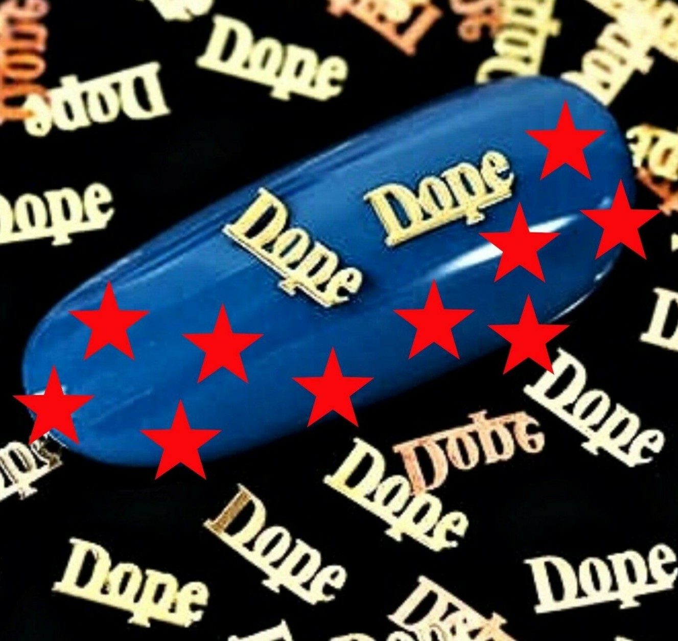 25 GOLD METAL “DOPE” NAIL CHARMS NAIL DECALS SMALL GIFT IN BOX FOR WOMEN