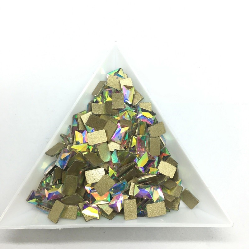 Top Multi-Shape Czech Crystal AB Flatback Nail Art Rhinestone 3D Tips Decoration