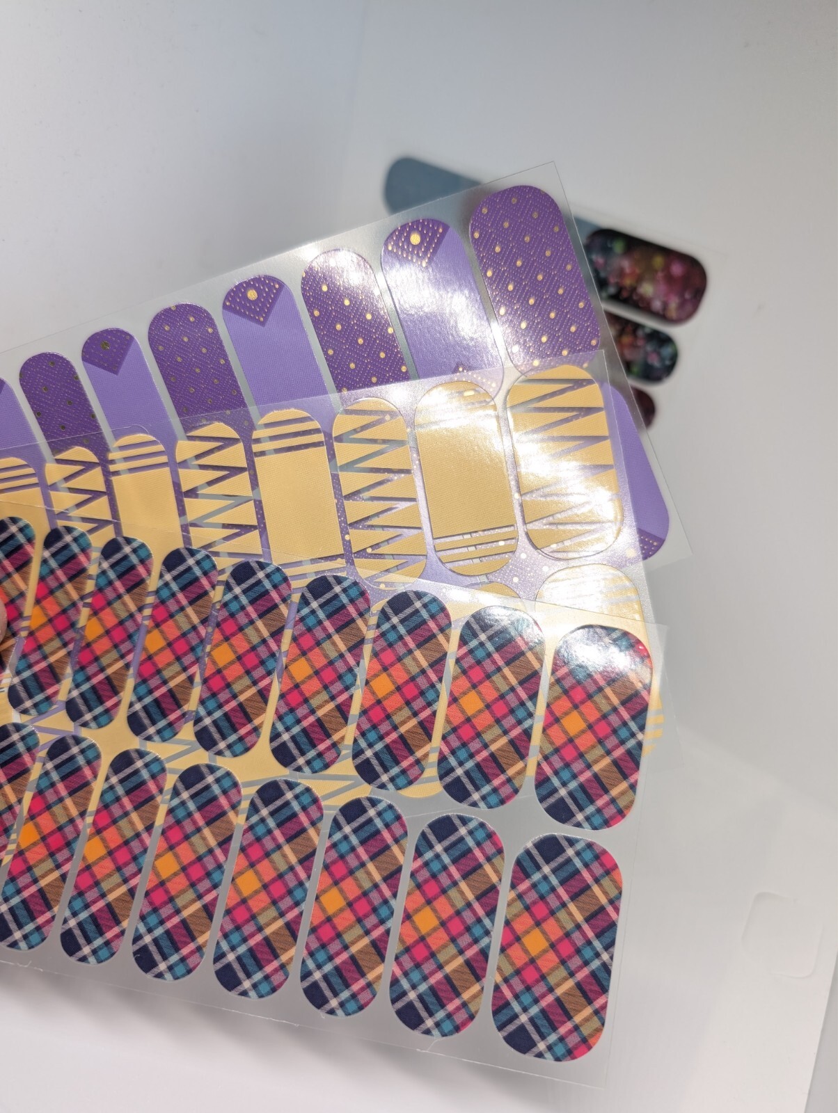 Jamberry Nail Wraps Full Sheets – Art Deco Rainbow Patterns Lot of 5