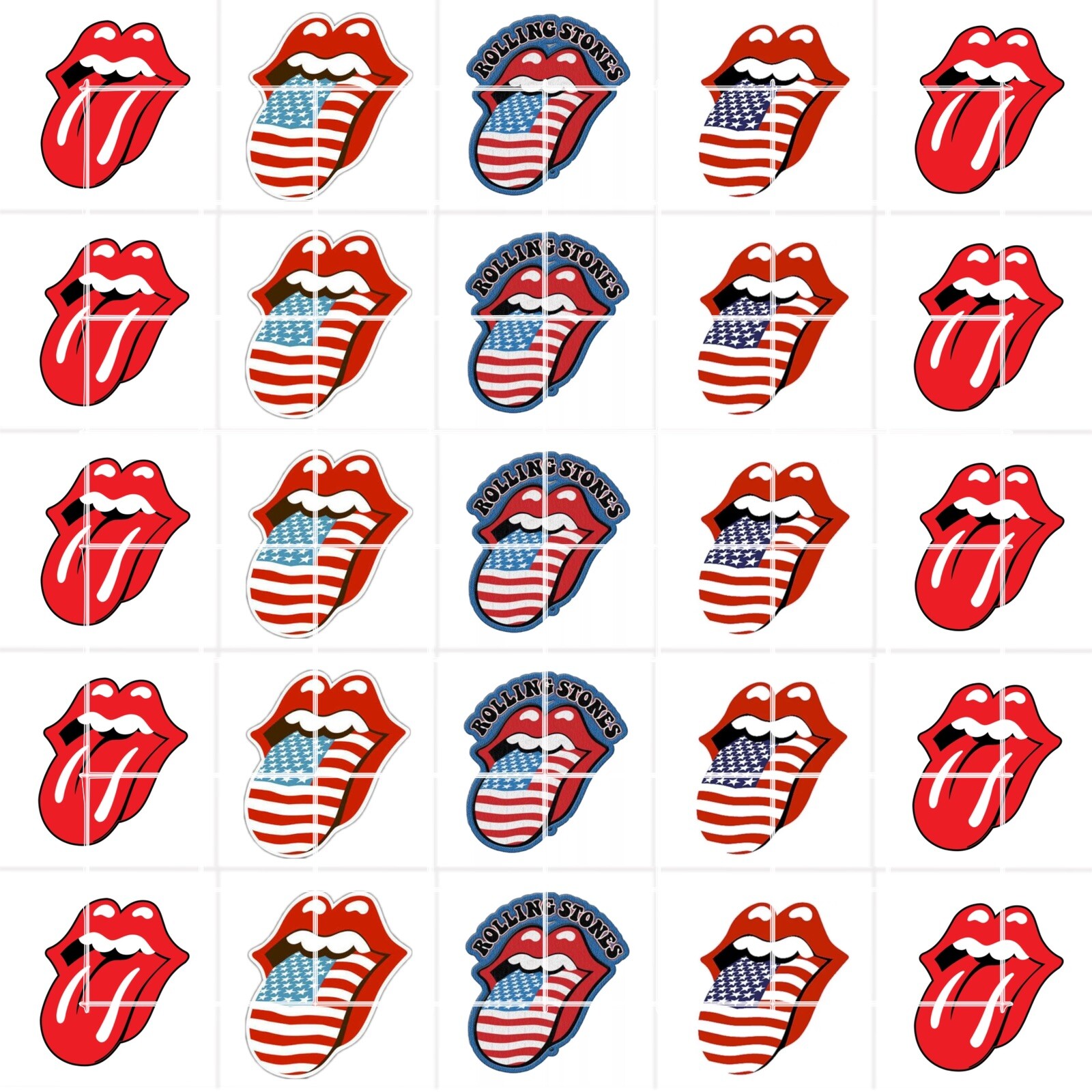 Red White Blue Rolling Stones Waterslide Nail Decals Set Of 50 4th Off July