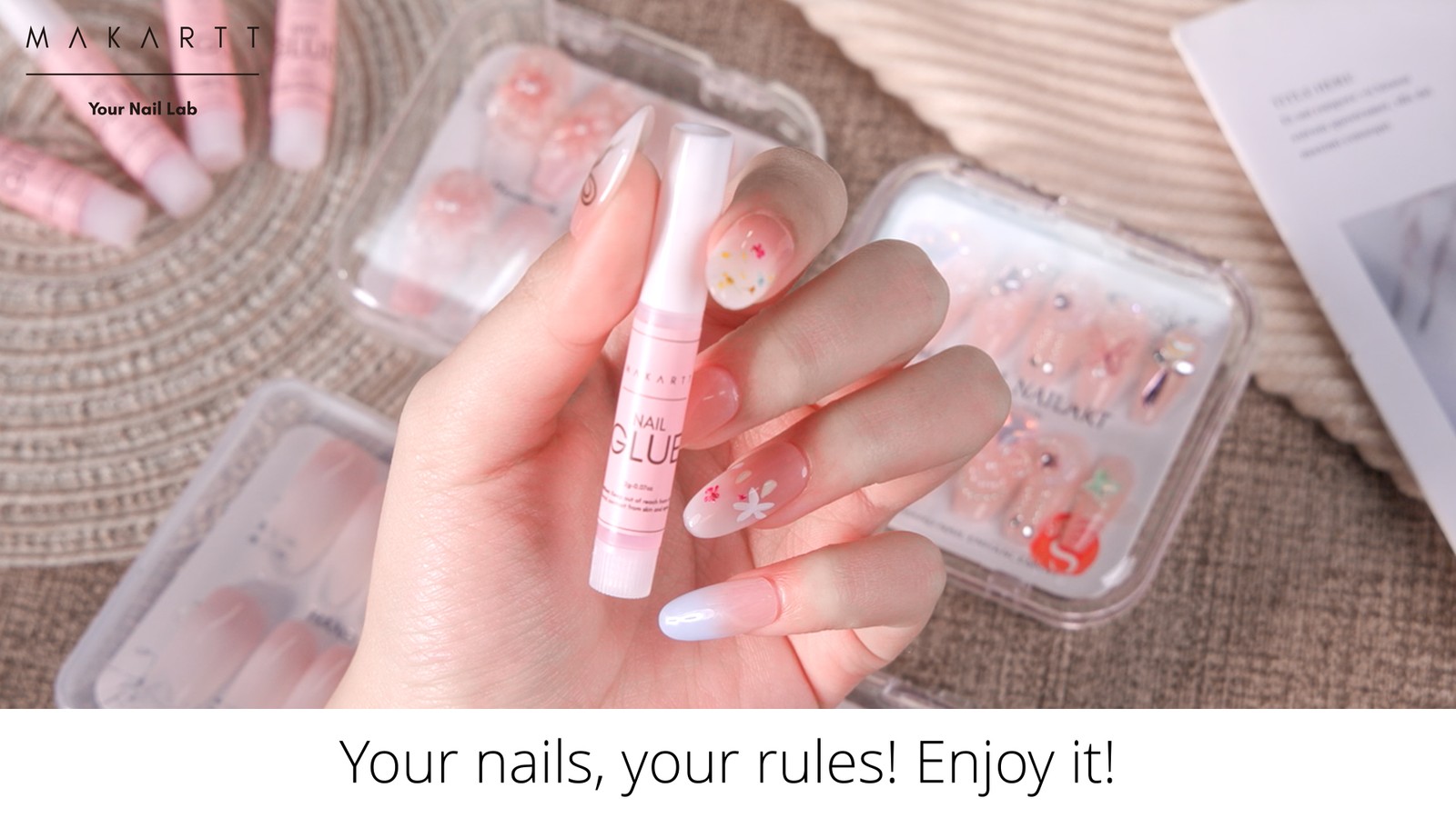Makartt Nail Glue for Press On Nails, Fast Air Dry No UV Lamp, Strong Bond for