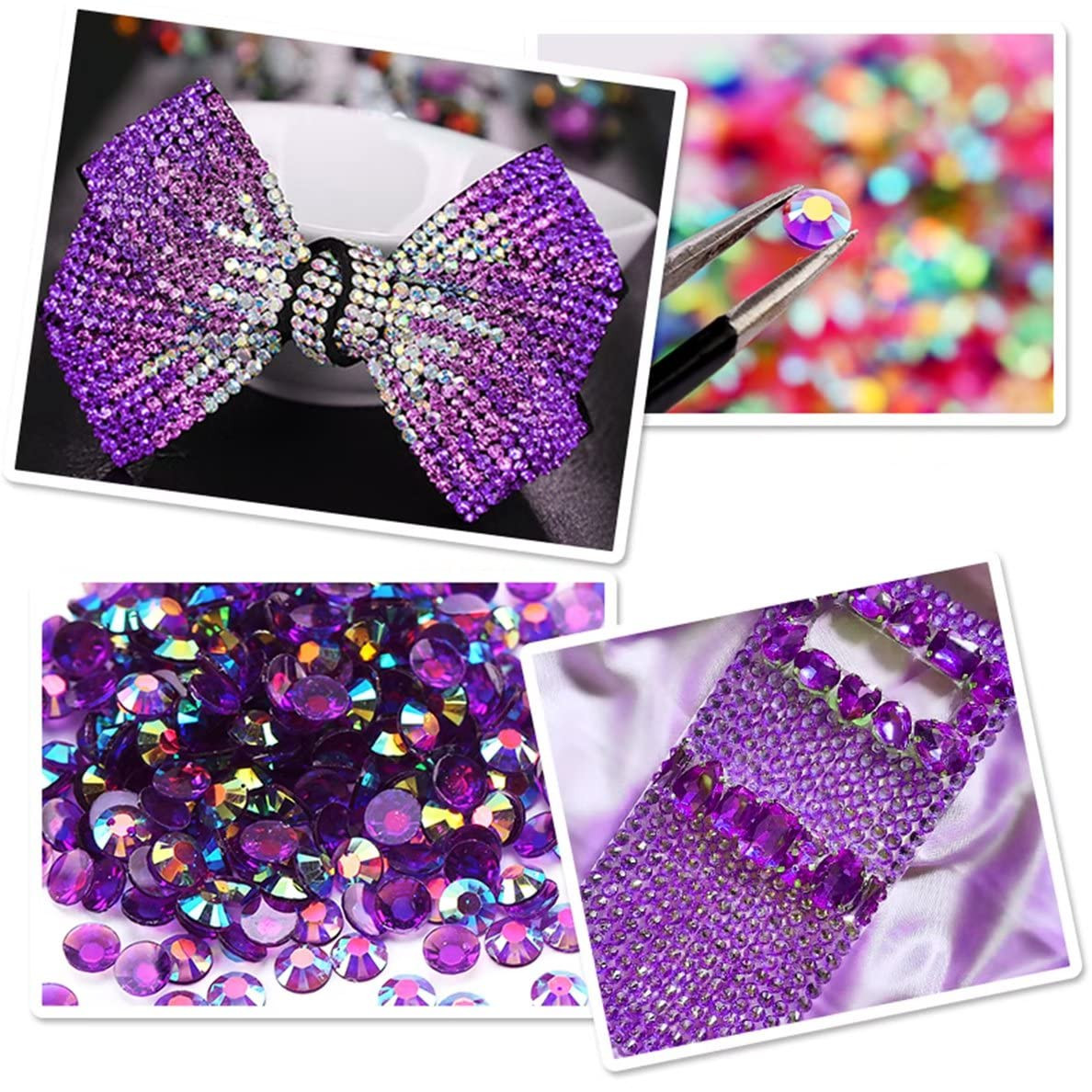 4500 Pcs SS6 2Mm AB Flatback Rhinestones for Nails Art Crafts Transparent Glitte