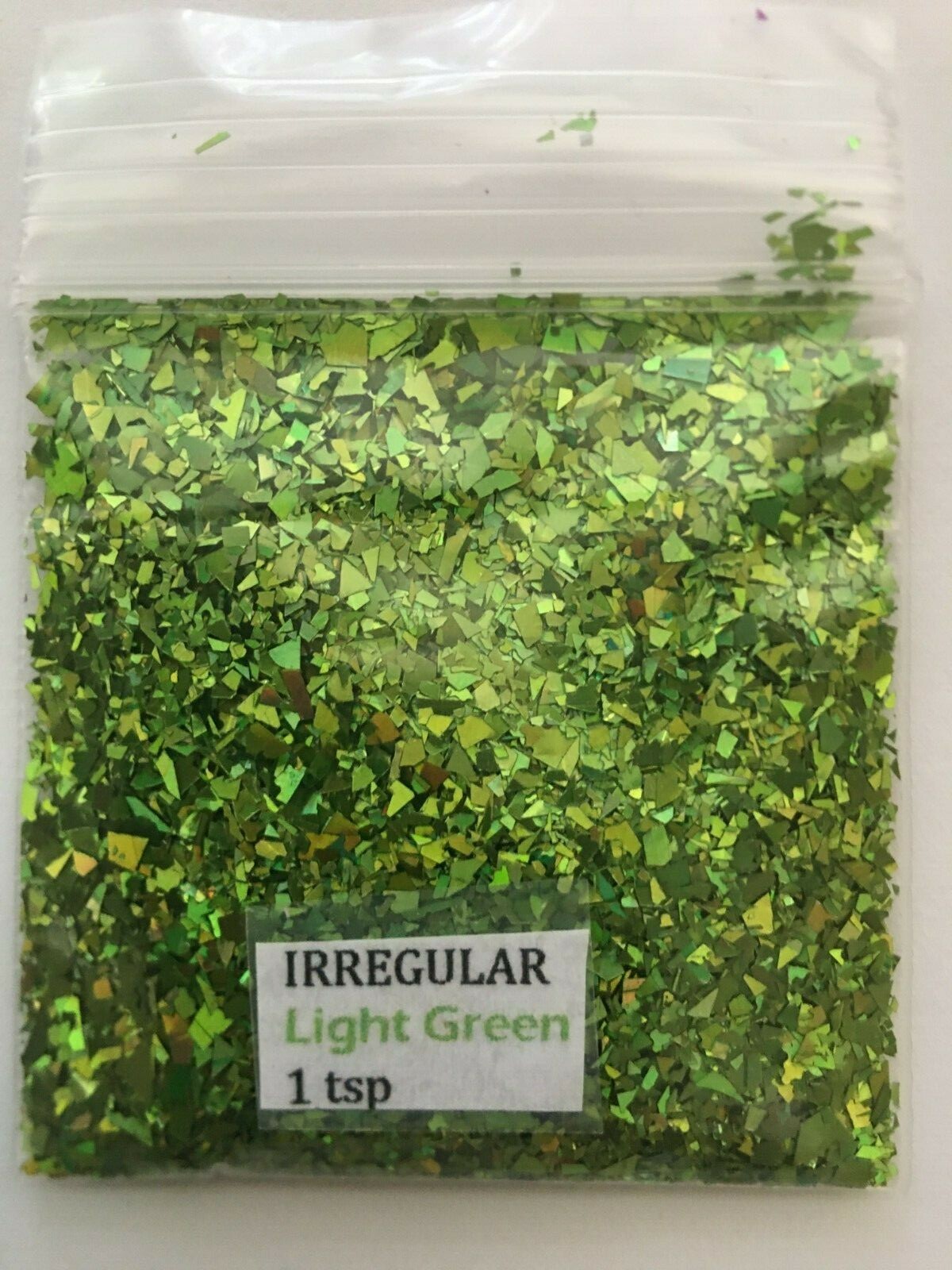 Solvent Resistant IRREGULAR shape Glitter(Light Green Apple) Nail Art FaceCrafts