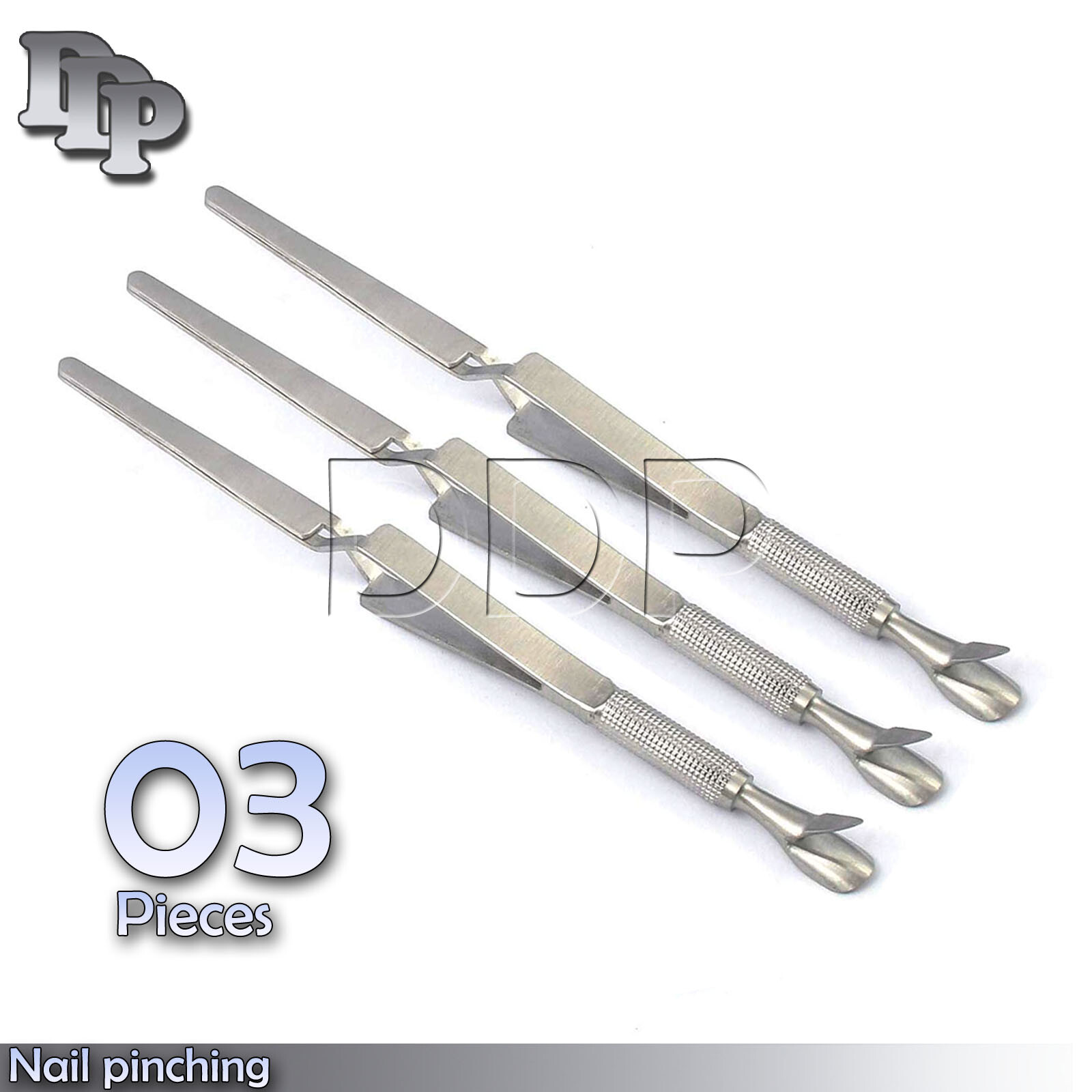 3 Pcs Nail Pinching Wand Cuticle Pusher C-Curve Multifuncation New Tools