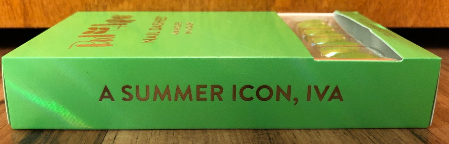 Red Aspen Nail Dashes ( Short Coffin ) ” A Summer Icon, Iva ” Lime Green