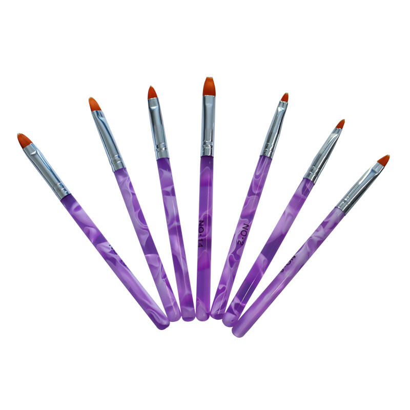 7 Pieces Nail Art Brush Acrylic Rod Round Head Phototherapy Pen Flower