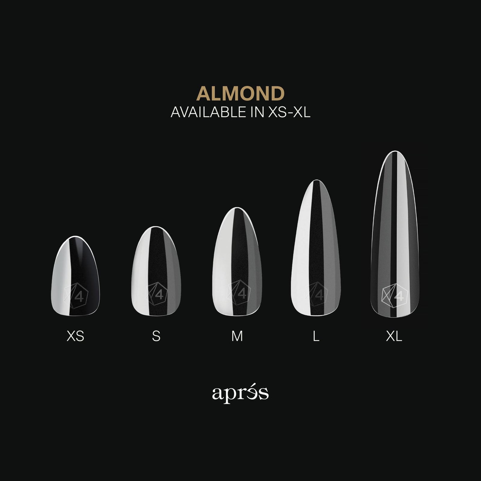 Apres Gel-X Sculpted Almond Short 2.0 Tips Box 14 Sizes – Pro 600pcs