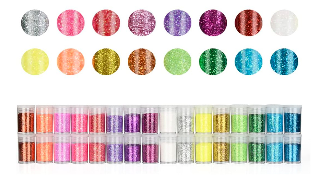 Make Up Fine Slime Glitter Jar Set Makeup Body Nail Face Hair Lip Arts 32 Colors