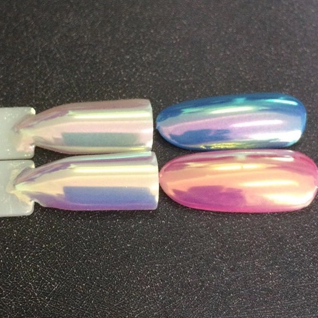 AURORA UNICORN CHROME POWDER Nail AB NEON MIRROR Effect RAINBOW Crystal (Opal 1)