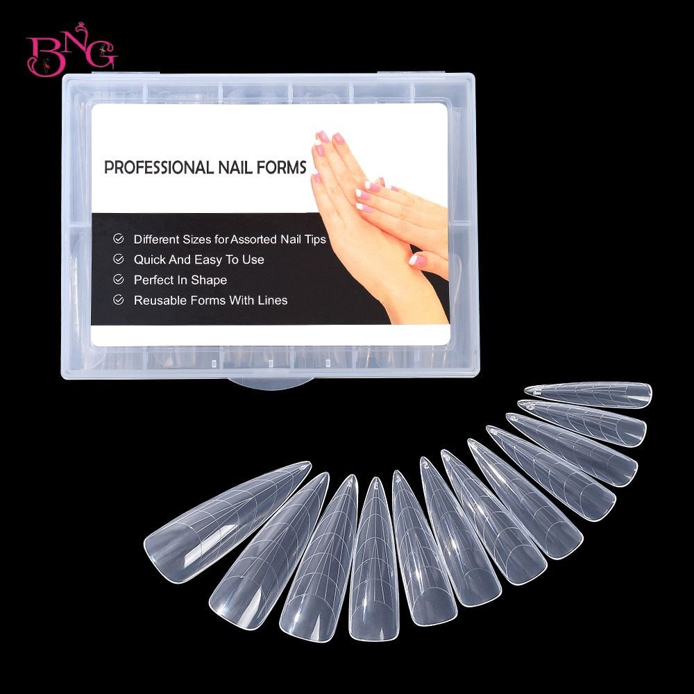 Dual Forms Nails Extension Full Cover-Quick Building Gel Mold Tips Poly Gel Mold