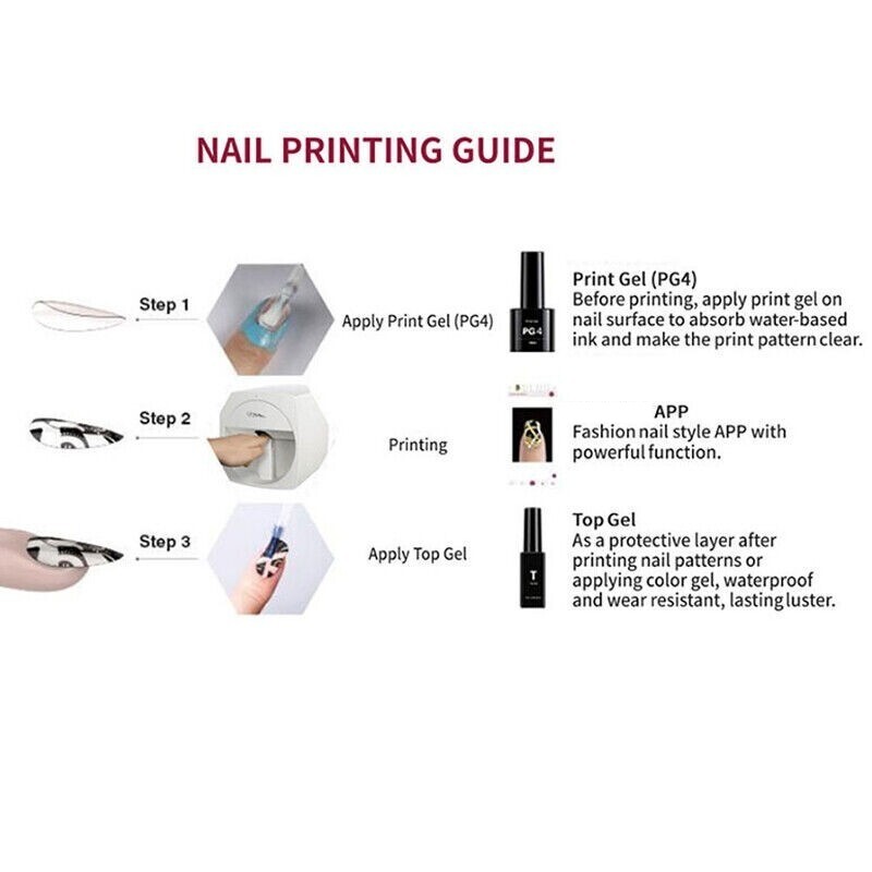 New Portable Nail Printer Mobile APP DIY Nail Art Printing Machine Home Use 10W