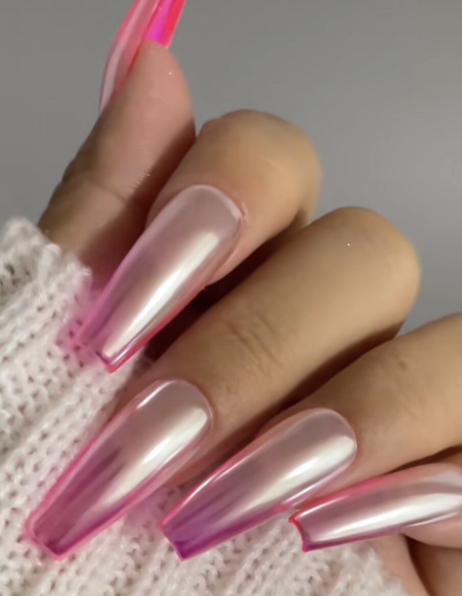 WHITE CHROME POWDER Matte Pigment Pearl Nails Glazed Donut Crystal Shiny Dust