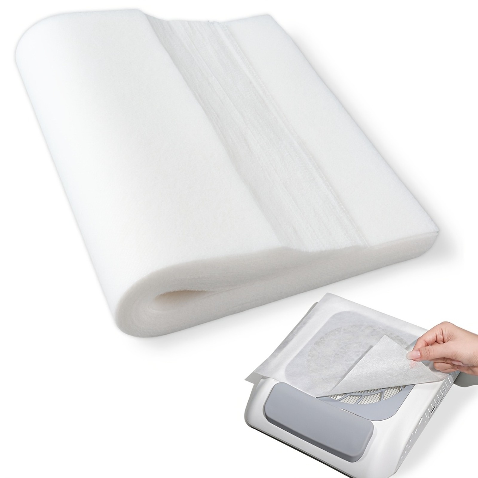 100pcs Pack Disposable PP Nail Dust Collector Filter Paper for Home Salon Nail