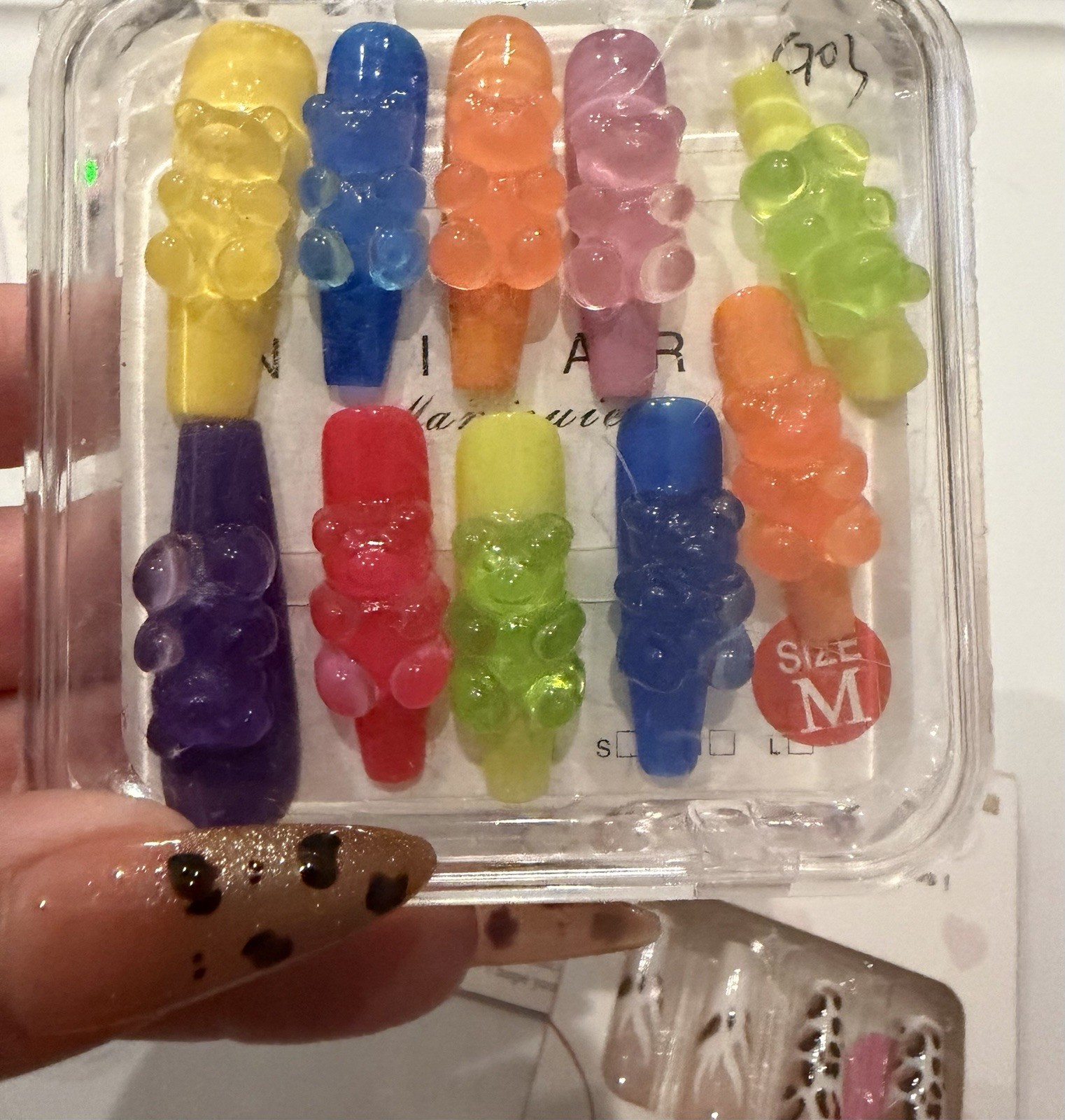 7 Pair Press On Nails. Medium and Multiple Size Sets. New In Package