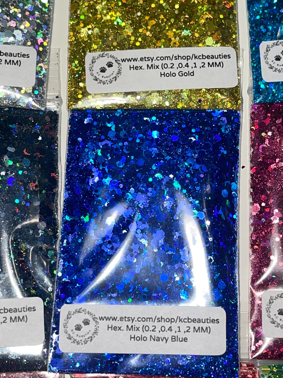 50g Solvent Resistant HEX MIX 0.2,0.4,1,2MM Glitter NAVY BLUE ART Nail Craft