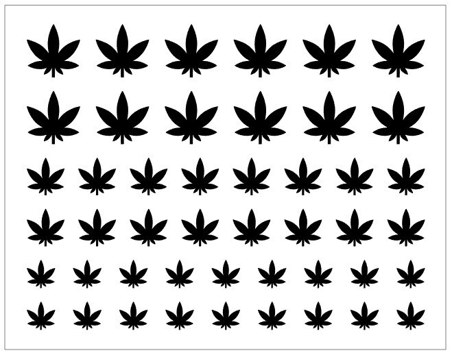 32 pcs Nail Art POT WEED LEAF 420 Marijuana Nail Vinyl Decals – Custom Color