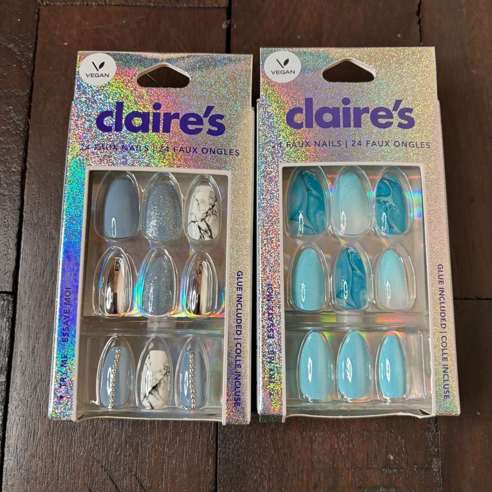 Claire’s Press On Nails Vegan Almond & Coffin Shape – New in Box – Never Opened