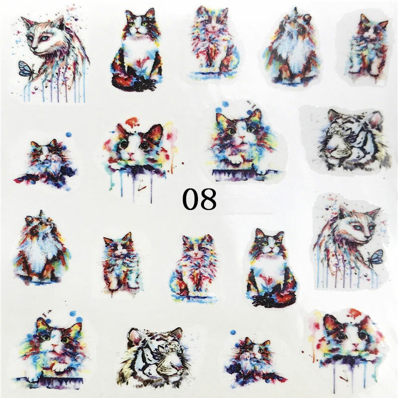 2 Sheets Nail Water Decals Flower Birds Slider Transfer Nail Art Stickers Tips✔