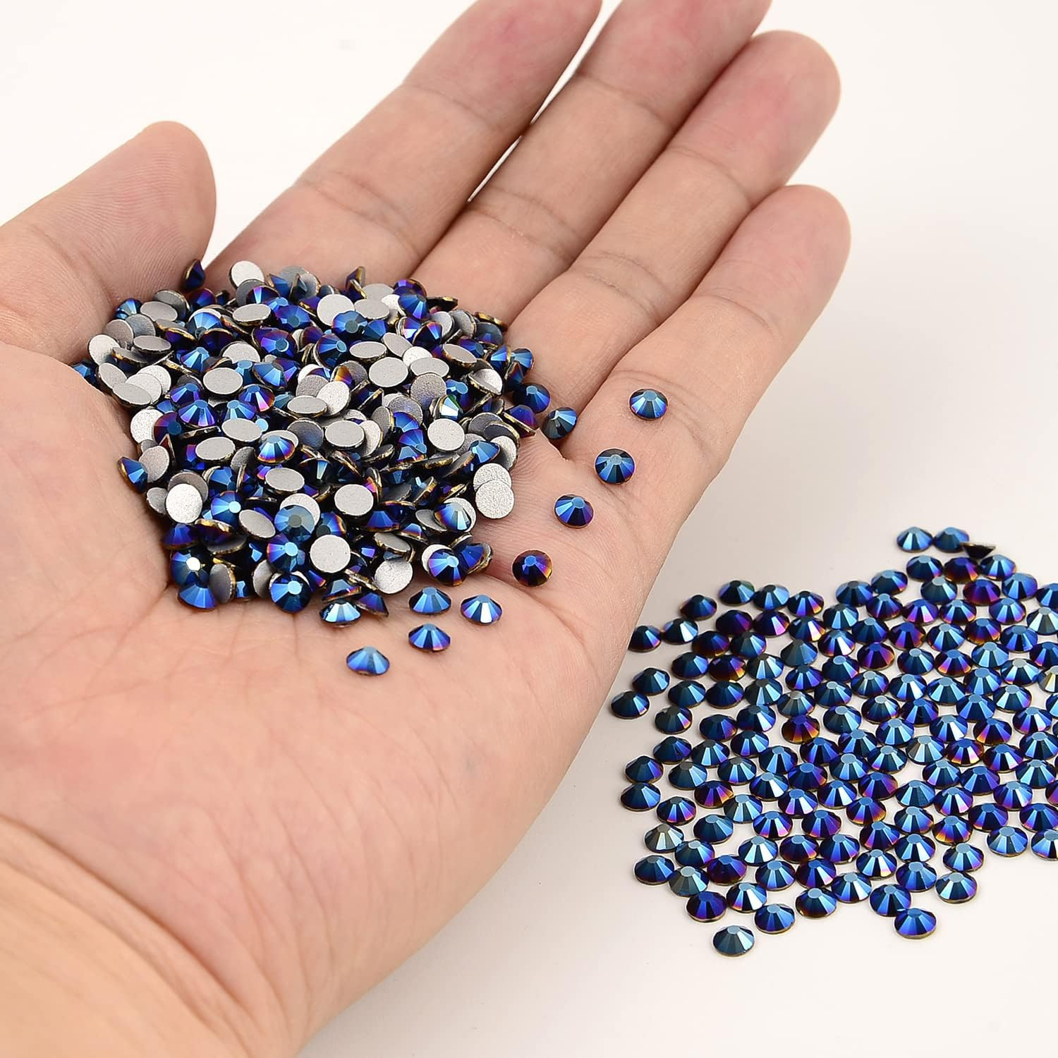 Nancybeads 2000Pcs Flatback round Glass Nail Art Rhinestones Crystal for DIY Mak