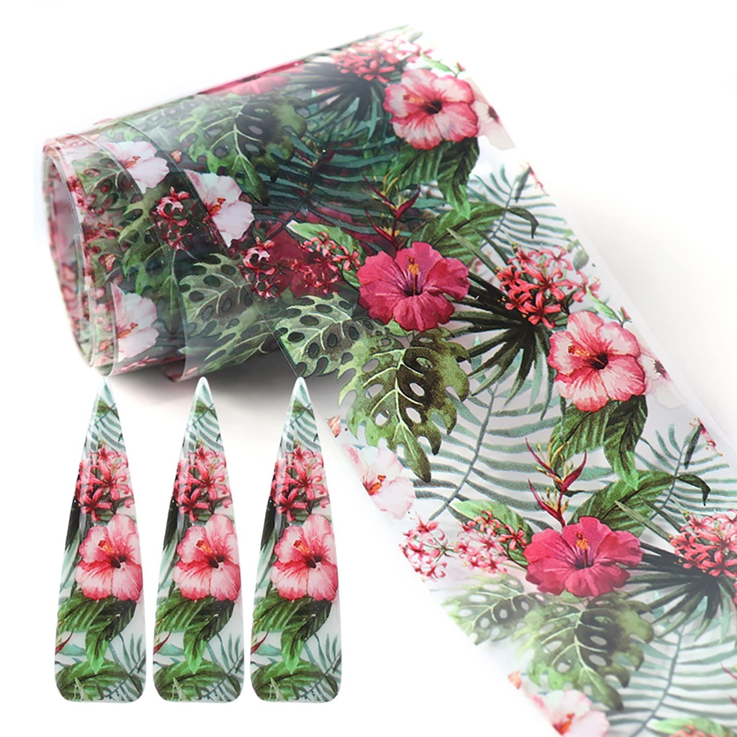 10 Sheets of Vibrant Floral Nail Foil Stickers – Perfect for Creative Designs