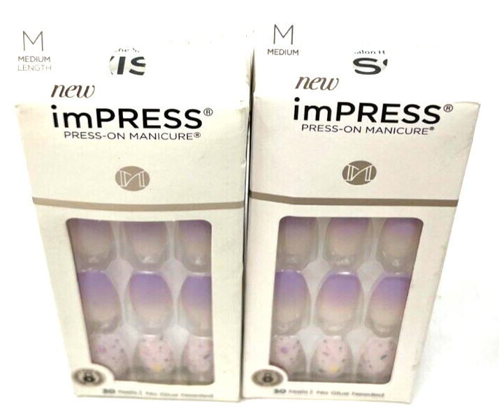 (2) Kiss Impress Press-On Manicure Nails Sealed 89031 IMM27 – All I Want