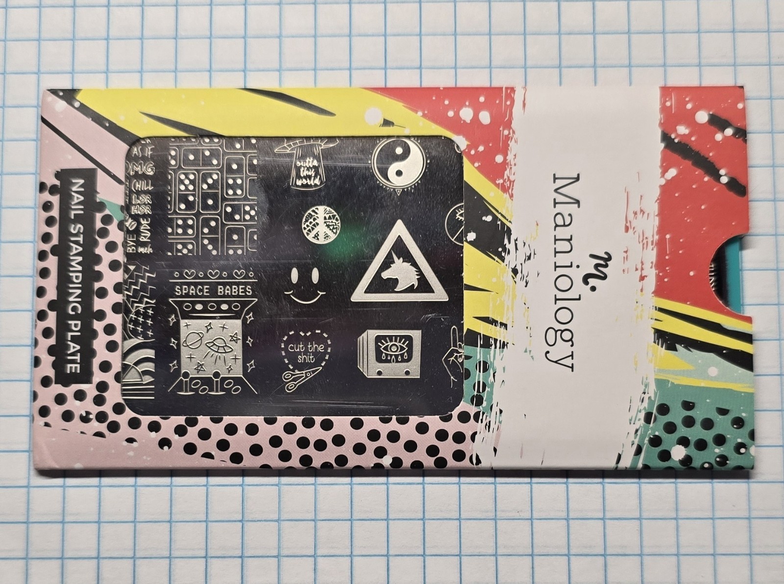 Maniology M160 Nail Stamp Plate Retro 80’s 90’s Space Babe Outta This World HTF