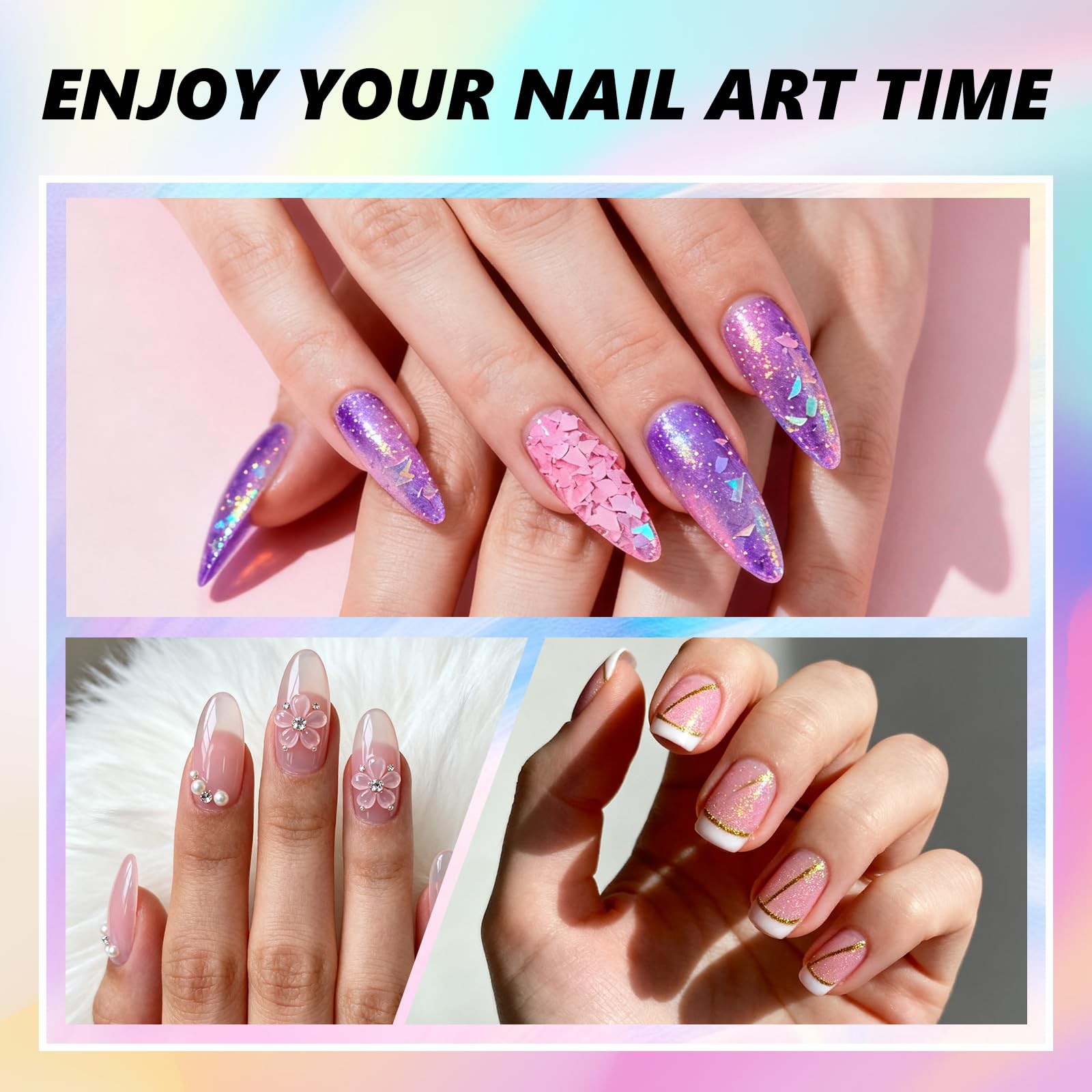 ,Acrylic Art Nail Kit with 6-Size Brushes (4/6/8/10/12/14) for Dip & Nail Art…