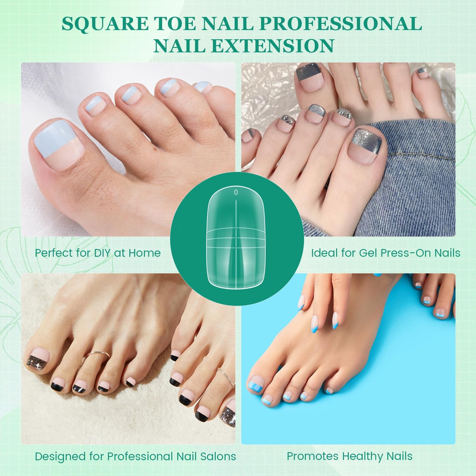 300PCS Polygel Nail Forms for Toes, Reusable Dual Forms for Poly Extension, F…