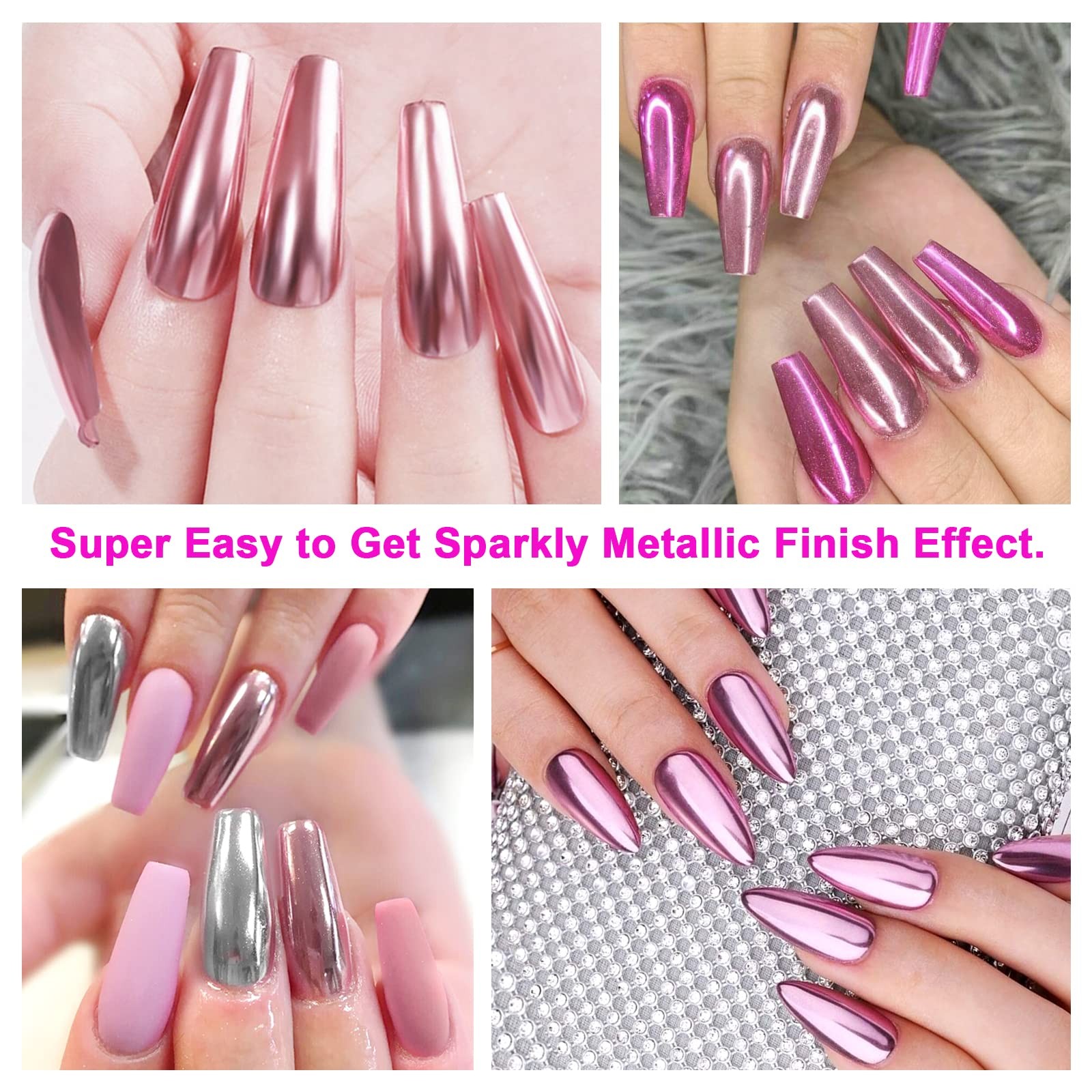 SAVILAND Mirror Chrome Nail Powder Set, 36 Colors | Ultra-Fine Grain-Free For…
