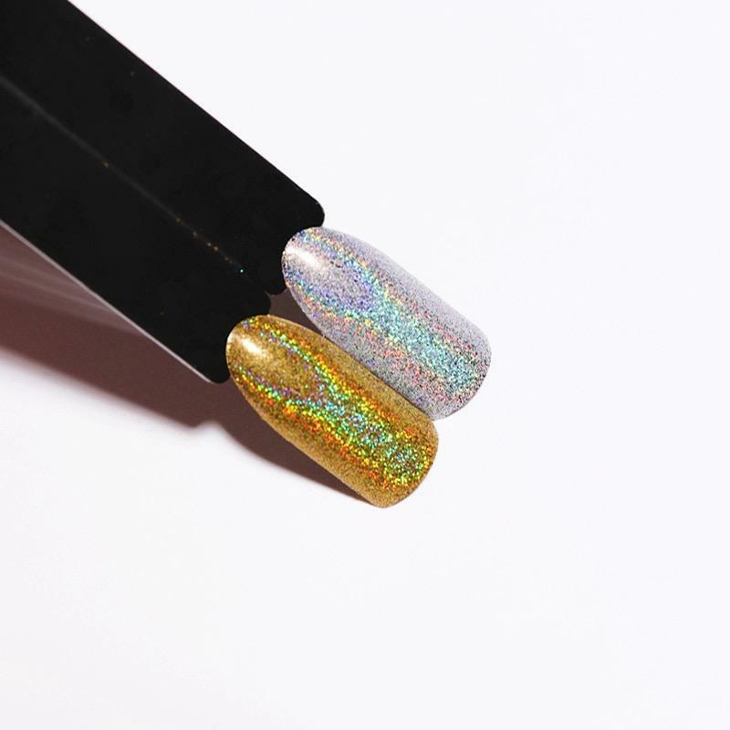 1g Laser Gold Silver Holographic Shiny Chrome Effect Powder Mirror Nail Glitter