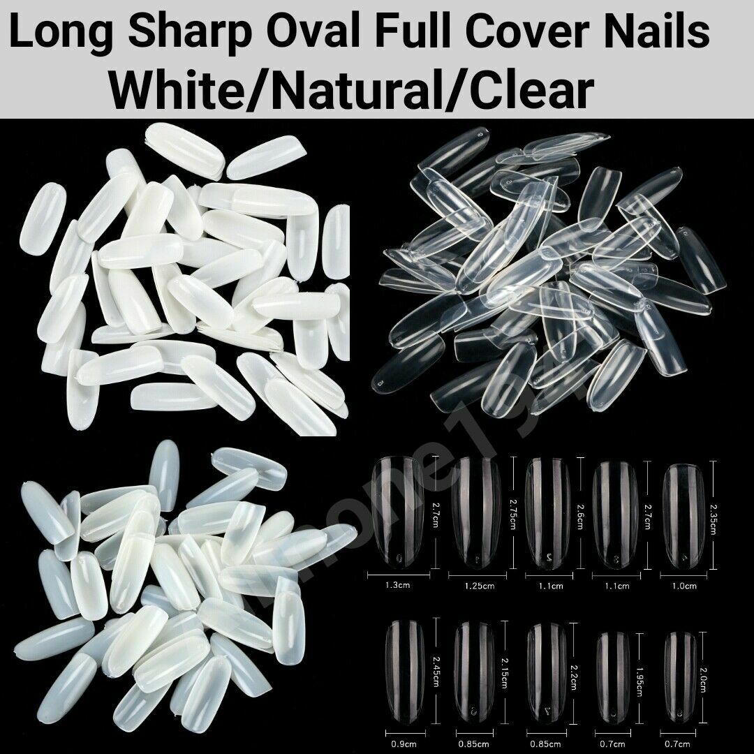 100/500/600Pcs Long Ballerina Coffin/Flat French/Stiletto/Almond False Nail/Tips